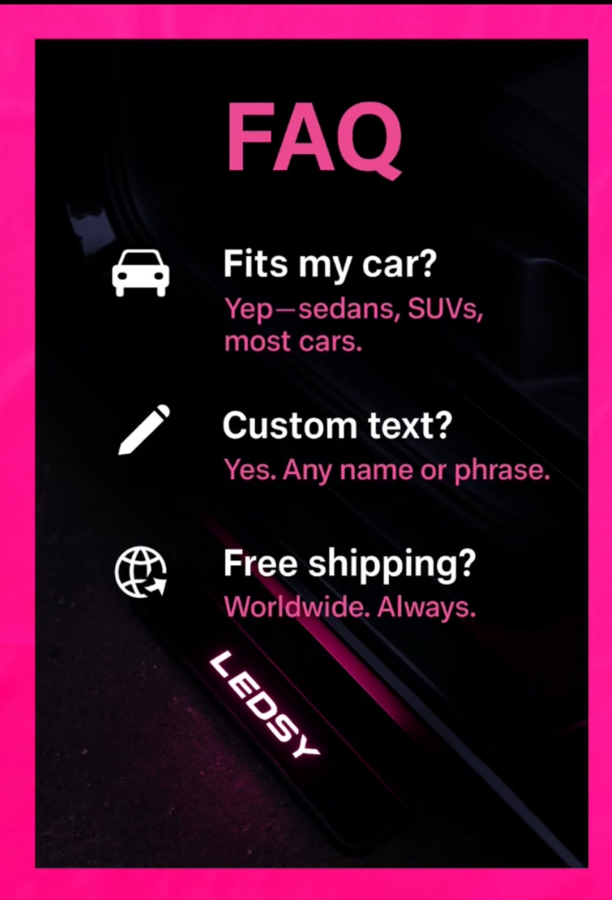 LED Car Ambient Light – Passenger Princess👑 - Etermory